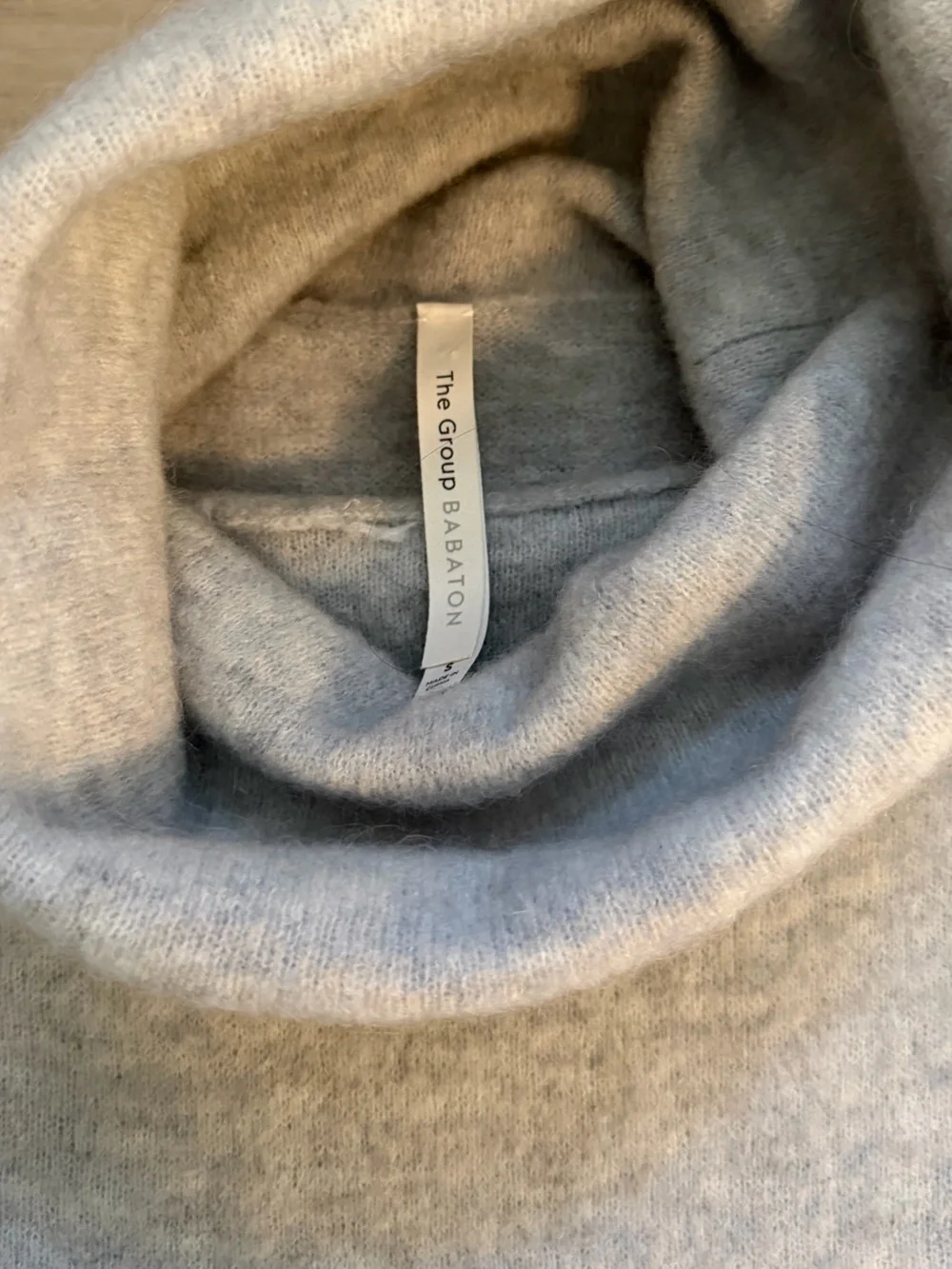 Babaton Women’s Turtleneck Sweater in Light Gray Aritzia mohair